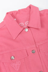 Recess Designer Consignment Vintage O for Ozbek Shrunken Bull Taurus Denim Jacket Los Angeles Resale