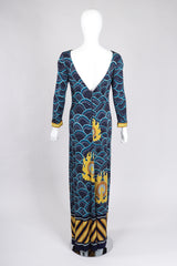 Recess Los Angeles Vintage Argos Dini 1970s Palata Pepoli Japanese Woodblock Print Silk Jersey Dress