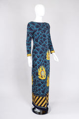 Recess Los Angeles Vintage Argos Dini 1970s Palata Pepoli Japanese Woodblock Print Silk Jersey Dress