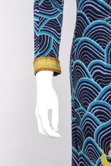 Recess Los Angeles Vintage Palata Pepoli Japanese Woodblock Print Silk Jersey Dress