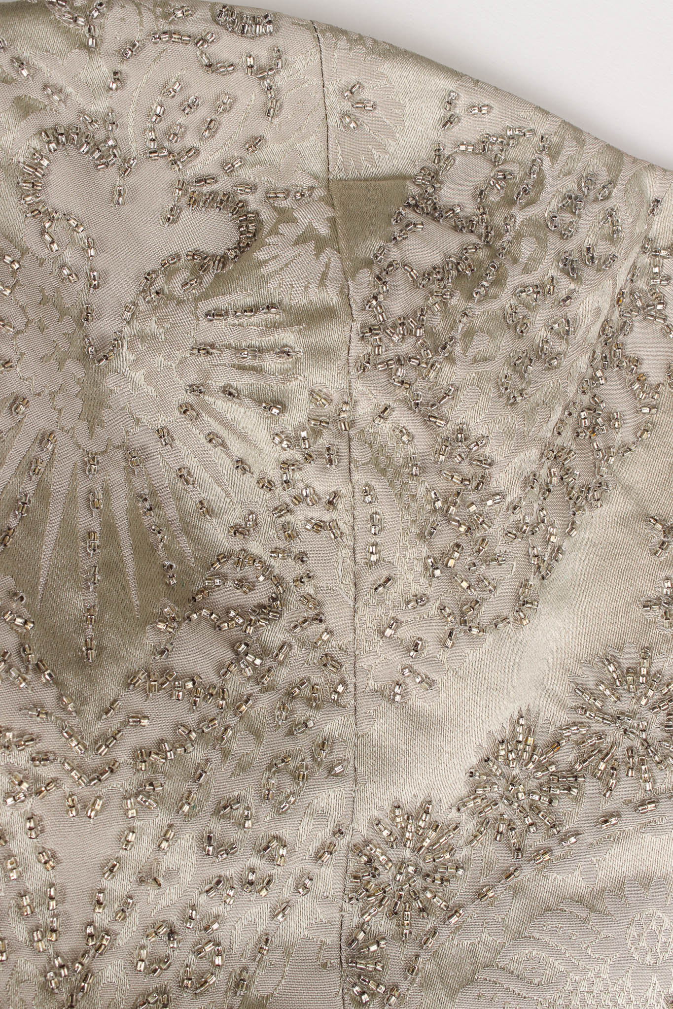 Vintage Pamela Dennis Floral Beaded Silk Gown & Shawl beadwork bodice @ Recess LA