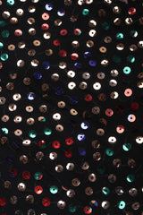 Recess Los Angeles Vintage Pat Sandler Sheer Rainbow Sequin Layered Dress