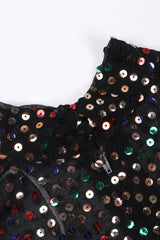 Recess Los Angeles Vintage Pat Sandler Sheer Rainbow Sequin Layered Dress