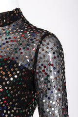 Recess Los Angeles Vintage Pat Sandler Sheer Rainbow Sequin Layered Dress