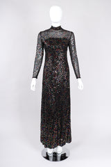 Recess Los Angeles Vintage Pat Sandler Sheer Rainbow Sequin Layered Dress