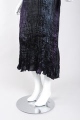 Recess Los Angeles Vintage Patricia Lester Pleated Silk Draped One-Shoulder Dress