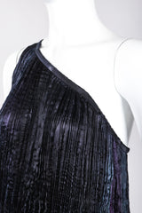 Recess Los Angeles Vintage Patricia Lester Pleated Silk Draped One-Shoulder Dress