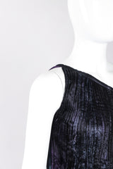 Recess Los Angeles Vintage Patricia Lester Pleated Silk Draped One-Shoulder Dress