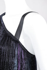 Recess Los Angeles Vintage Patricia Lester Pleated Silk Draped One-Shoulder Dress