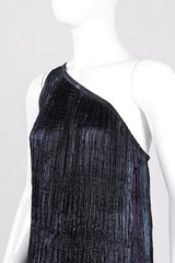 Recess Los Angeles Vintage Patricia Lester Pleated Silk Draped One-Shoulder Dress
