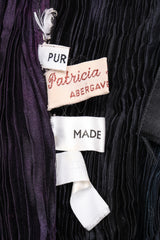 Recess Los Angeles Vintage Patricia Lester Pleated Silk Draped One-Shoulder Dress