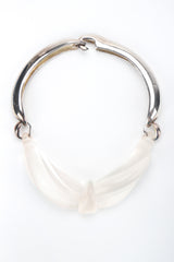 Recess Designer Consignment Vintage Frosted Sculpted Lucite Knot Collar Necklace Los Angeles Resale