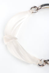 Recess Designer Consignment Vintage Frosted Sculpted Lucite Knot Collar Necklace Los Angeles Resale