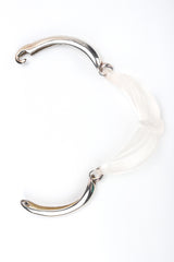 Recess Designer Consignment Vintage Frosted Sculpted Lucite Knot Collar Necklace Los Angeles Resale