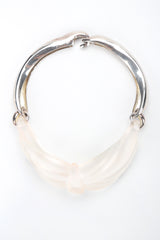 Recess Designer Consignment Vintage Frosted Sculpted Lucite Knot Collar Necklace Los Angeles Resale