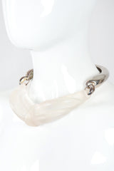 Recess Designer Consignment Vintage Frosted Sculpted Lucite Knot Collar Necklace Los Angeles Resale