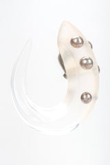 Recess Designer Consignment Vintage Patricia Von Muslin Frosted Lucite Studded Hoop Hook Earrings Los Angeles Resale