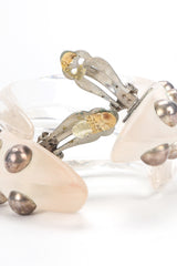 Recess Designer Consignment Vintage Patricia Von Muslin Frosted Lucite Studded Hoop Hook Earrings Los Angeles Resale