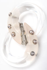 Recess Designer Consignment Vintage Patricia Von Muslin Frosted Lucite Studded Hoop Hook Earrings Los Angeles Resale