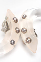 Recess Designer Consignment Vintage Patricia Von Muslin Frosted Lucite Studded Hoop Hook Earrings Los Angeles Resale