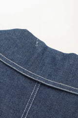 Recess Los Angeles Vintage Patrick Kelly Denim Wide Lapel Flare Peplum Jacket