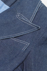 Recess Los Angeles Vintage Patrick Kelly Denim Wide Lapel Flare Peplum Jacket