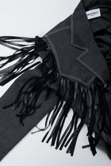 Vintage Patrick Kelly Denim Yoke Fringe Detail