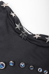 Recess Los Angeles Vintage Patrick Kelly Shooting Rare Star Crystal Button Strapless Ponte Tube Dress