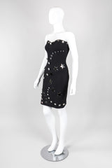 Recess Los Angeles Vintage Patrick Kelly Shooting Rare Star Crystal Button Strapless Ponte Tube Dress