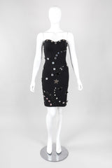 Recess Los Angeles Vintage Patrick Kelly Shooting Rare Star Crystal Button Strapless Ponte Tube Dress