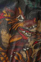 Vintage Paul Louis Orrier Metallic Lamé Dragon print lamé fabric
