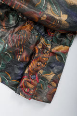 Vintage Paul Louis Orrier Metallic Lamé Dragon Peplum Top seam detail