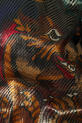 Vintage Paul Louis Orrier Metallic Lamé Dragon Print Fabric