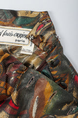 Vintage Paul Louis Orrier Metallic Lamé Dragon Peplum Top neck opening buttons