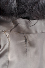 Vintage Pauline Trigere Long Collarless Fox Fur Coat lining stains at Recess Los Angeles