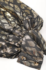 Recess Los Angeles Designer Consignment Vintage Pauline Trigere Leopard Lamé Blouse