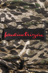 Recess Los Angeles Designer Consignment Vintage Pauline Trigere Leopard Lamé Blouse