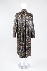 Recess Los Angeles Designer Consignment Vintage Pauline Trigere Metallic Nylon Animal Duster Coat