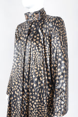 Recess Los Angeles Designer Consignment Vintage Pauline Trigere Metallic Nylon Animal Duster Coat