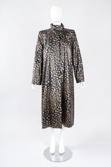 Recess Los Angeles Designer Consignment Vintage Pauline Trigere Metallic Nylon Animal Duster Coat