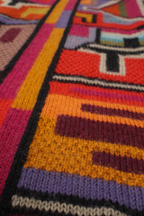 Vintage Peruvian Connection Long Knit Sweater Duster Vest knit detail at Recess Los Angeles