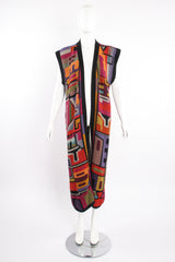 Vintage Peruvian Connection Long Knit Sweater Duster Vest on Mannequin front at Recess Los Angeles