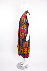 Vintage Peruvian Connection Long Knit Sweater Duster Vest on Mannequin side at Recess Los Angeles