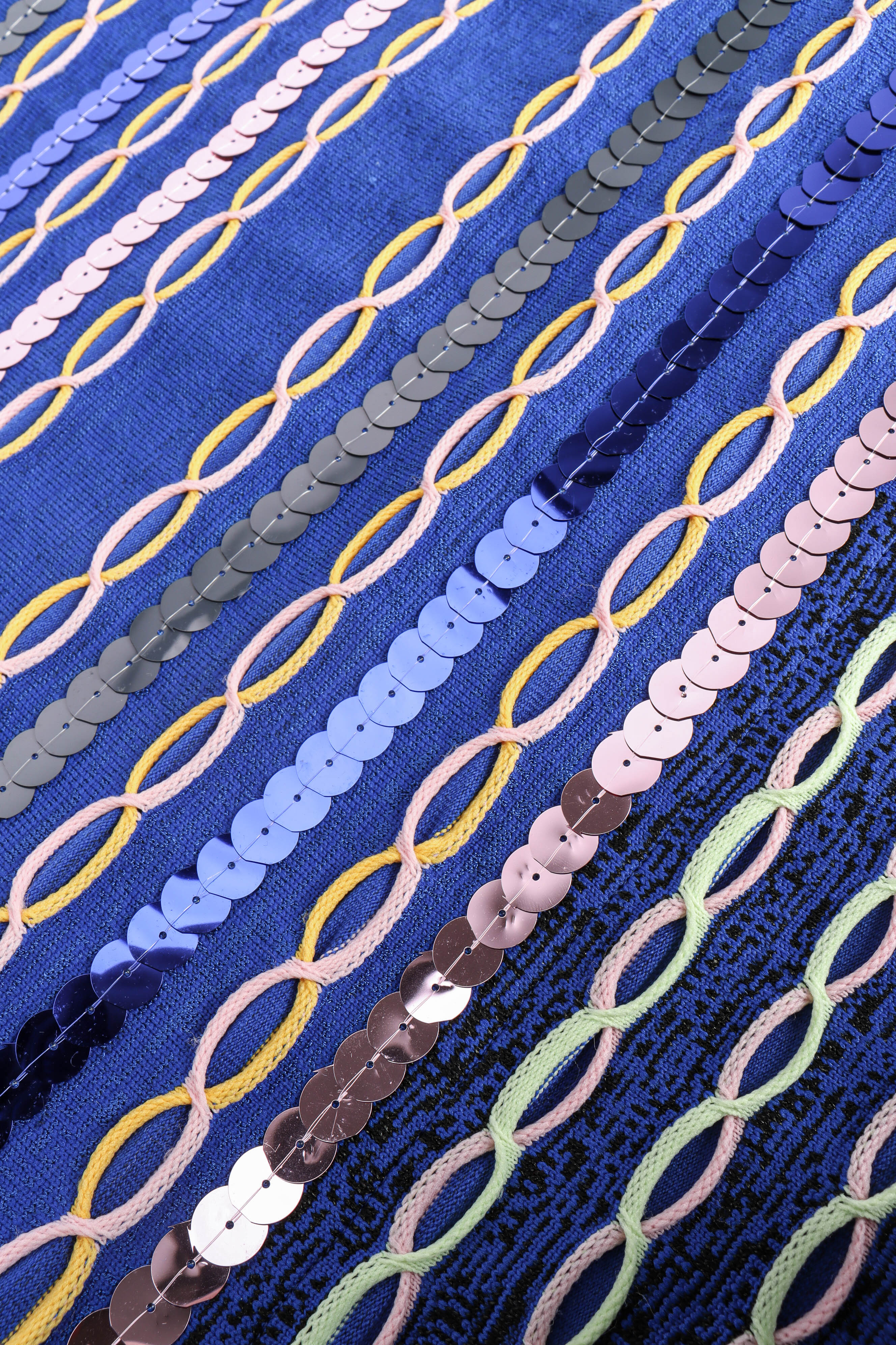 Vintage Peter Pilotto Chain Weave Tassel Dress chain weaves and sequins  @ Recess LA