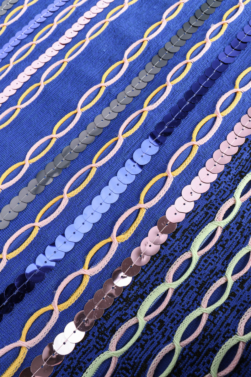 Vintage Peter Pilotto Chain Weave Tassel Dress chain weaves and sequins  @ Recess LA