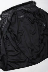 Recess Los Angeles Vintage Philippe Vallereuil Suede Leather Patchwork Fur Collar Car Coat