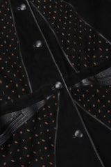 Recess Los Angeles Vintage Philippe Vallereuil Suede Leather Patchwork Fur Collar Car Coat