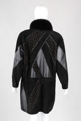 Recess Los Angeles Vintage Philippe Vallereuil Suede Leather Patchwork Fur Collar Car Coat