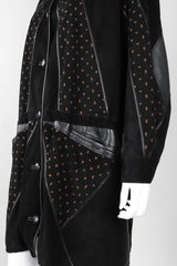 Recess Los Angeles Vintage Philippe Vallereuil Suede Leather Patchwork Fur Collar Car Coat