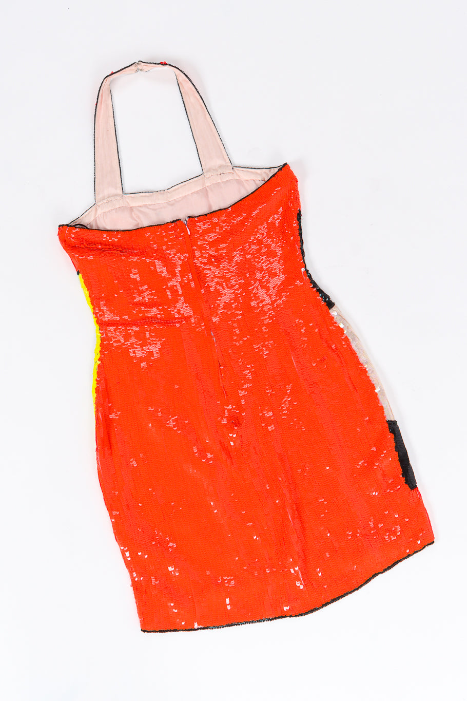 Sequined halter dress by Philippe Albert flat lay back @recessla